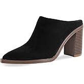 FOWT Women Pointed Toe Slip On Mules Stacked Block High Heel Sandal Comfortable Daily Party Nightclub Proms Shoes Size 4-16 US