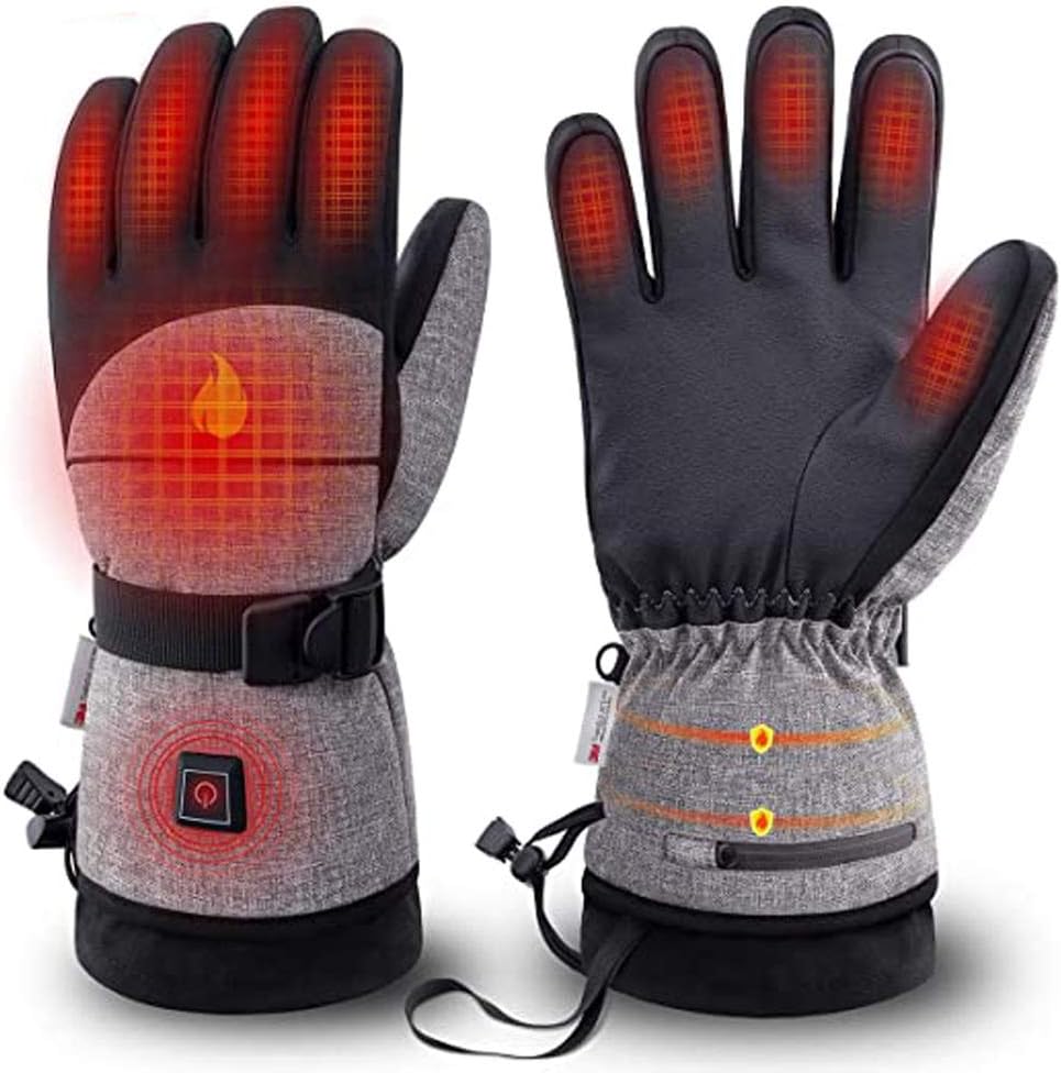 Gants Chauffants Rechargeables Pour Homme – Batterie 7,4V 6000mAh, 3 Niveaux De Chaleur, étanches Et Tactiles