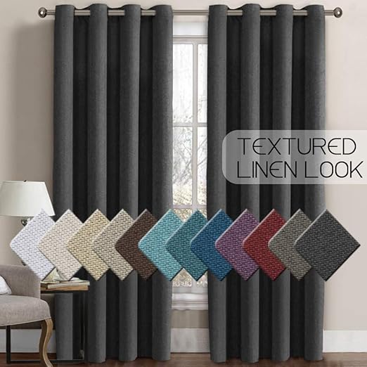 Amazon Com H Versailtex Linen Curtains Room Darkening Light