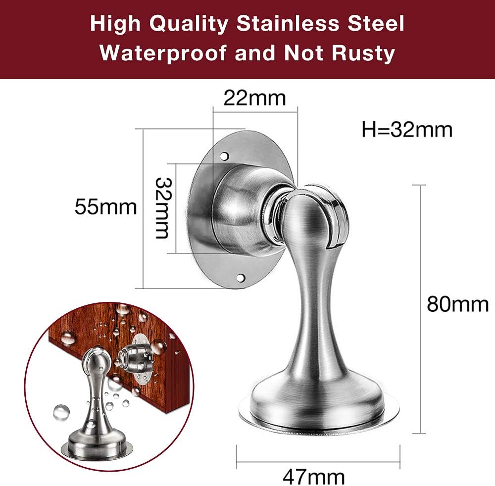 Upgrade Magnetic Door Stop, ZUONAI 2 Pack Heavy Duty Door Holder Indoors Strong Door Catch - Image 3