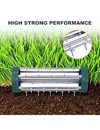 G   Aireador de césped enrollable para jardín, 18.0 in, con pinchos giratorios, resistentes, para aireación del suelo