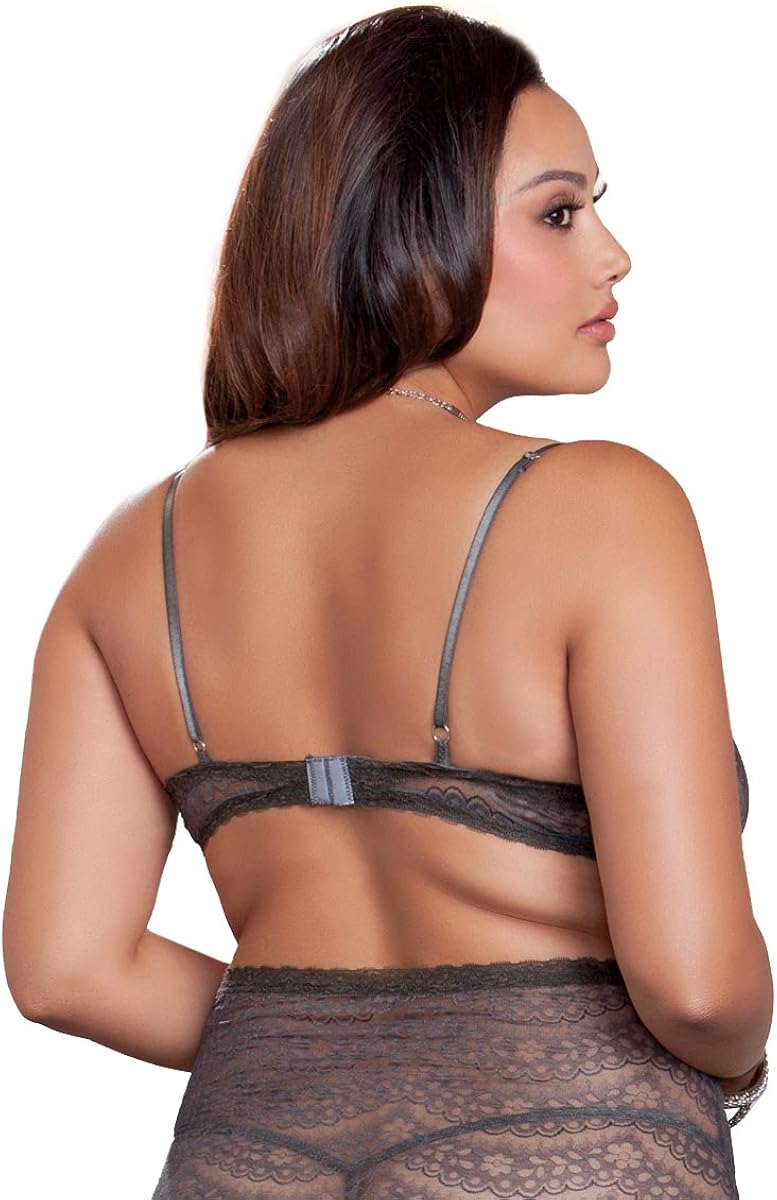 iCollection Women's Plus Size Cut Away Lace Chemise & G-String: Clothing
