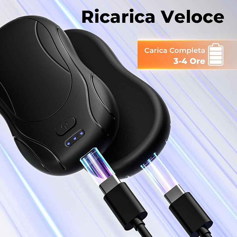 Scaldamani Elettrico 2 Pack, Scaldamani Ricaricabile Portatile 23H, Riscaldamento a 3 Livelli, Scalda Mani Tascabili, Adatto per Esterno, Golf, Campeggio — foto 7 di 8
