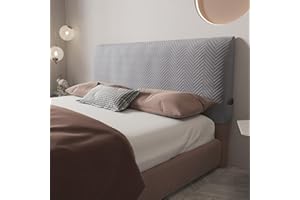 EFELIM Velvet Thicken Bed Headboard Cover for Twin Full Queen Cal King Size, Quilted Bed Headboard Slipcover Soft Dustproof Protector Cover for Upholstered Headboard (Light Gray,Twin:100cm/39in)
