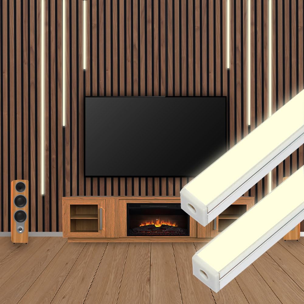 Photo 1 of LED Recessed Lighting Kit for Wall Panels,6pcs Self-adhesive White 3000k Light With Touch switch Intelligent Control,Home Decor,Wood Slat Accent Wall Panels Strip Light,Led Light For Acoustic Panels