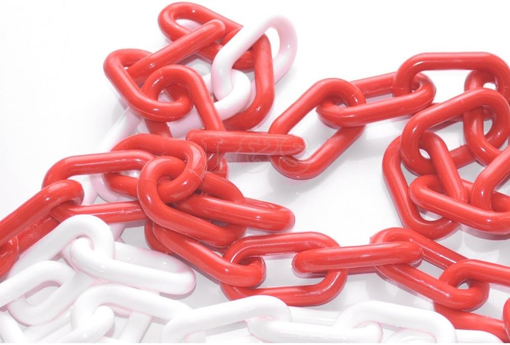 8mm Plastic Barrier Chain Red & White Per Metre Amazon.co.uk DIY & Tools