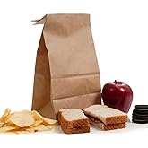 BagDream Brown Paper Lunch Bags 12LB 7x4.5x13.75 Inches 50Pcs Recyclable Kraft Paper Bags Bulk, Disposable, Large for Snack, Lunch, Sandwich, Burger, Baked Food, Packing, Craft