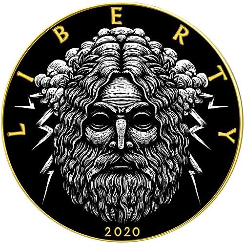 ZEUS Powerful Gods Walking Liberty 1 Oz Silver Coin 1$ USA 2020