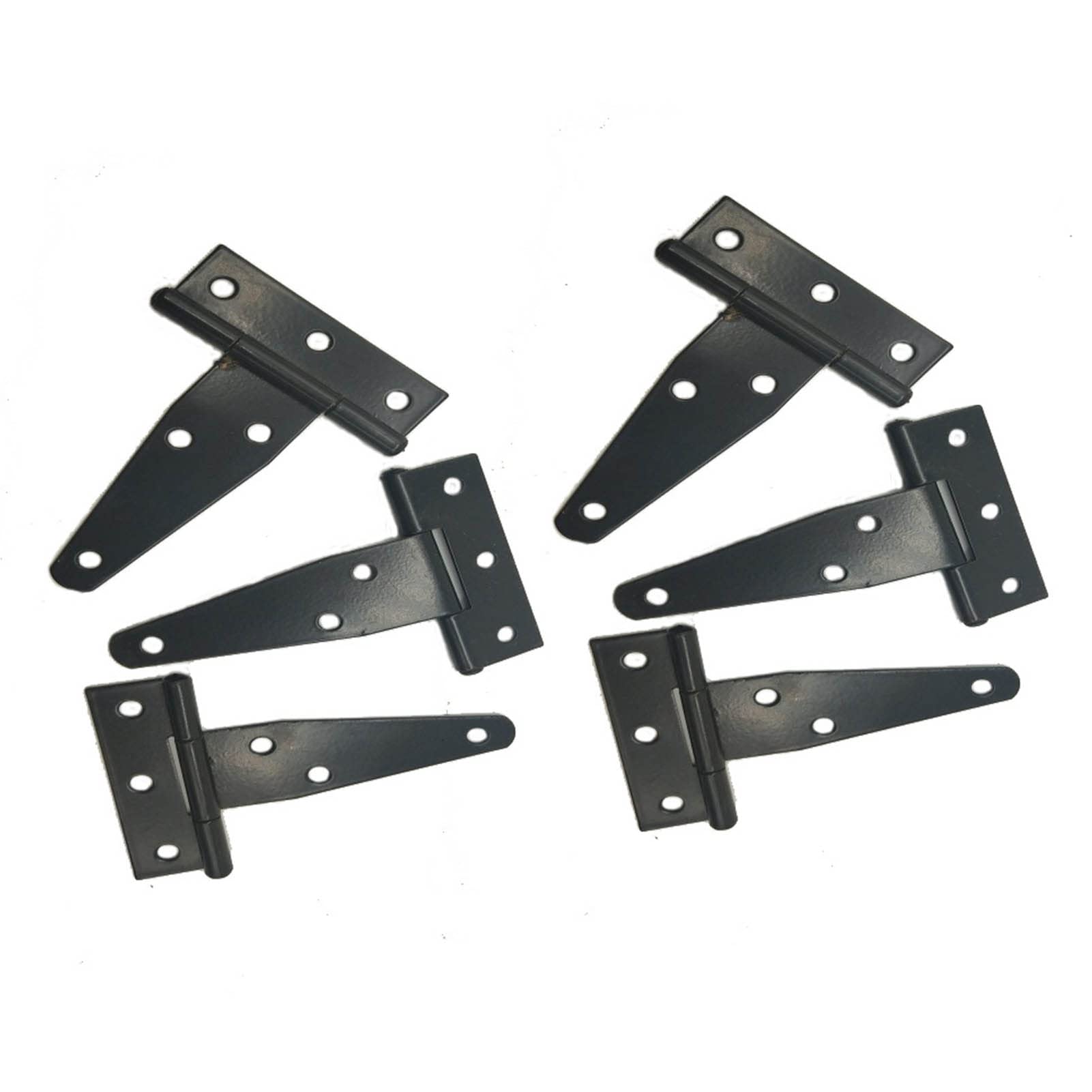 6 Pcs 7.9in T Strap Hinges, Heavy Duty Shed Door Hinges Gate Hinges, Galvanized T Hinge Slotted Triangular Hinges Bearing Door Replacement Hinge