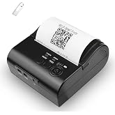 Portable Bluetooth Receipt Printer for Travel Business Trip,Portable Thermal Bill Ticket Rechargeable Wireless Printer for on the go use,Mobile Printer for Outdoor, Office fit Android Windows
