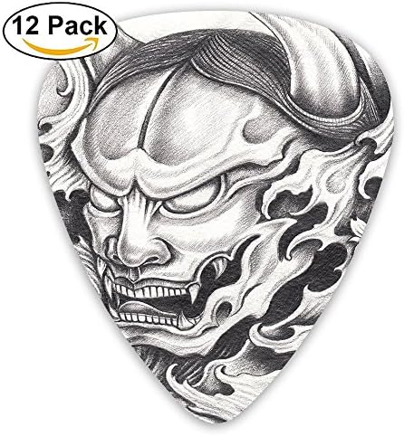 ROSSERJR Hand Drawn Malevolent Face Vicious 12 Pack Colorful,Stylish, Premium Quality | Perfect Guitar Picks For Kids &amp; Teens