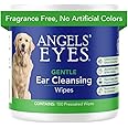 ANGELS' EYES Ear Cleansing Wipes for Dogs & Cats, Removes Dirt, Wax, Odor, Help Reduce Infections & Itching, No Artificial Colors or Fragrance, 100ct