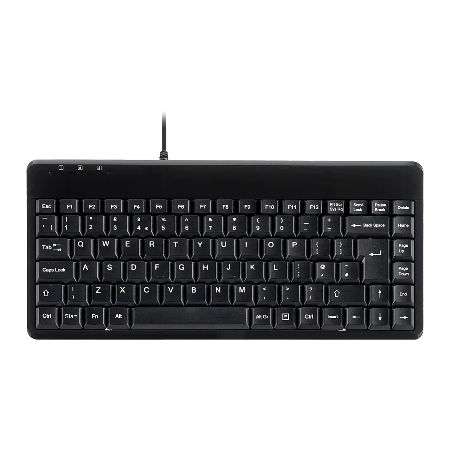 perixx PERIBOARD-409U Wired USB Mini Keyboard, Black, UK Layout