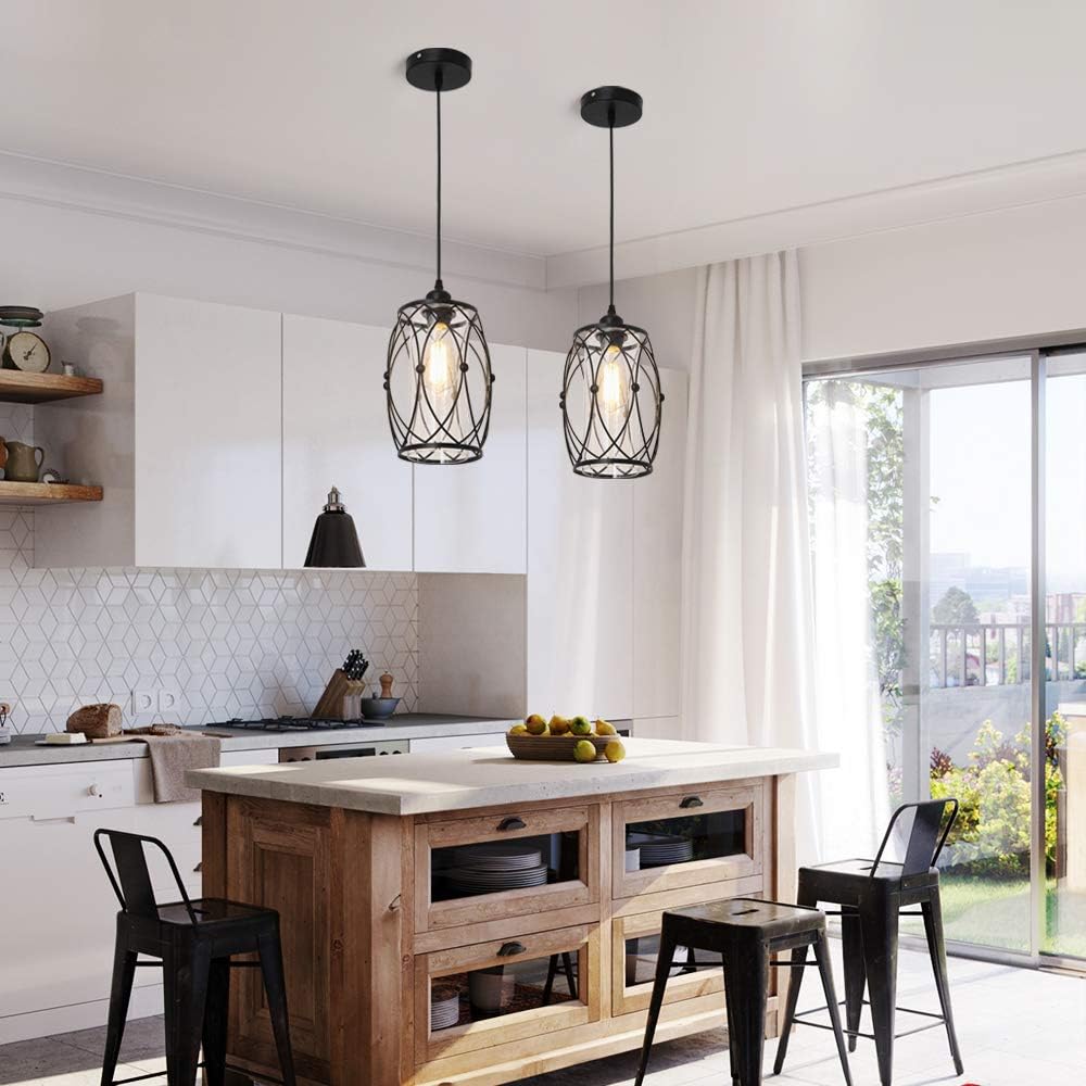 Pendant Lighting Fixture Modern Farmhouse Glass Chandelier Hanging Light - - 