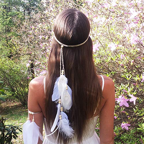 Diadema Mujer Diadema Plumas Bohemia Arcoíris Estilo Hippie