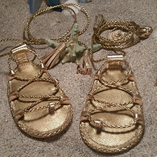 Gold Gladiator Sandals (US 5 Double Sole)