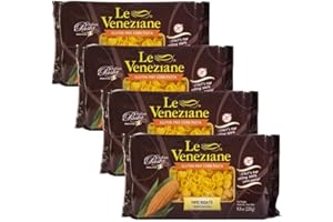 Le Veneziane - Italian Pipe Rigate Pasta [Gluten-Free], (4)- 8.8 oz. Pkgs