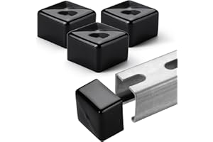 SIHAI (40 Pack) 1-5/8 Inch Black Strut Channel End Caps - Soft PVC Safety Edge Protectors for Unistrut, Tool-Free Installation and Secure Grip for Electrical & HVAC Use , Trolley Track & DIY Projects