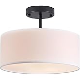Bargeni Semi Flush Mount Ceiling Light,13 inch Modern 3-Light Ceiling Light Fixture,Black Semi Flush Mount Light Fixture,Flus
