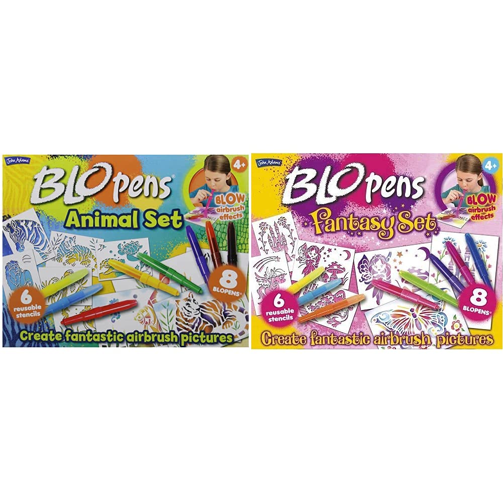 John Adams | BLOPENS® Animals Activity Set: Blow airbrush effects | Arts & crafts | Ages 4+ and | BLOPENS® Fantasy Activity Set: Blow airbrush effects | Arts & crafts | Ages 4+