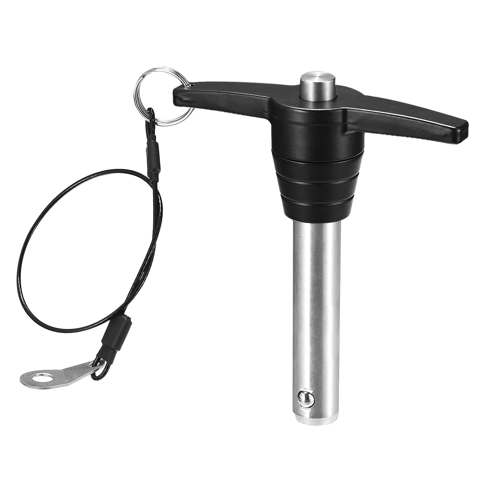 DTGN 16mmx60mm(DxL) T Handle Quick Release Pin - Good for Quickly Connecting and Hooking Up Components - 304 Stainless Steel Ball Locking Pin with Push Button - Black/Silver