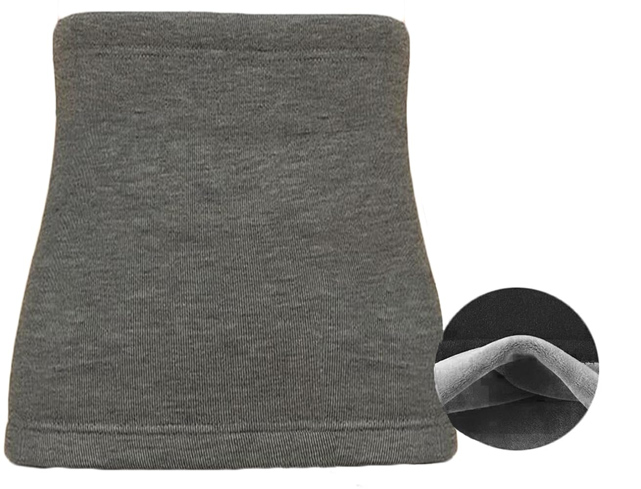 iNszkoos Insulated Velvet Knit Lumbar Warmer for Men Women Thermal Lower Back Support Brace Stomach Kidney Warmer Waist Abdominal Binder Postpartum Belly Wrap Grey