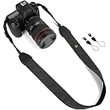 WANBY Camera Strap Black Canvas Neck Shoulder Strap with Quick Release Buckles for DSLR SLR