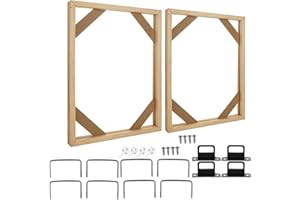 Kqcibz 2 Set DIY Solid Wood Canvas Frame Kit, 16X20 Inch Canvas Frame Stretcher Bars Wood for Oil Paintings, Prints and Posters Easy Install