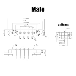 2 Pair Magnetic Bend Pogo Pin Connector with