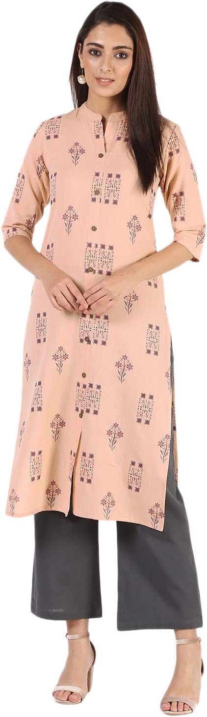 Women's Cotton Flex Floral Print Straight Kurta & Palazzo Set