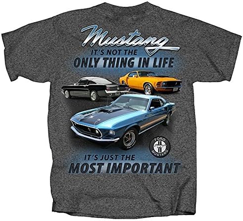 Ford Mustang Officially Licensed T Shirt Charcoal