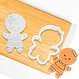 Crethinkaty Gingerbread Girl Cookie Cutter,Plastic Fondant Biscuit Molds DIY Baking Tool,Cute Gingerbread Girl Shape Cookie C
