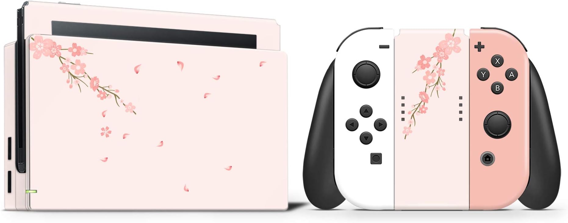 Cherry Blossom Petals Solid Colors Pale red White Full wrap Vinyl Skin for Nintendo Switch 3M Premium Vinyl 3M overlaminate (Console)