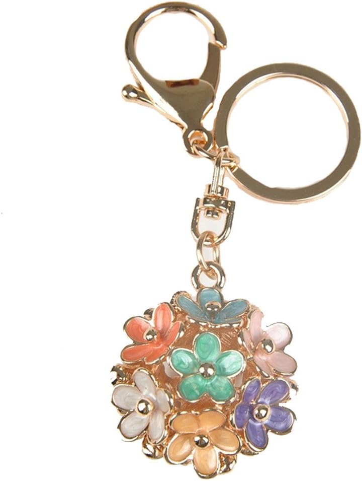 Kissweet Fashion Women Little Daisy Flower Ball Keychain Bag Pendant Charms