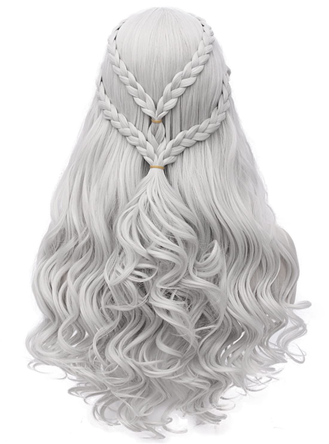 Photo 1 of Bopocoko Silver Wigs for Women Long Curly Hair Wig for Party Halloween Costumes (Silver) BU121S
