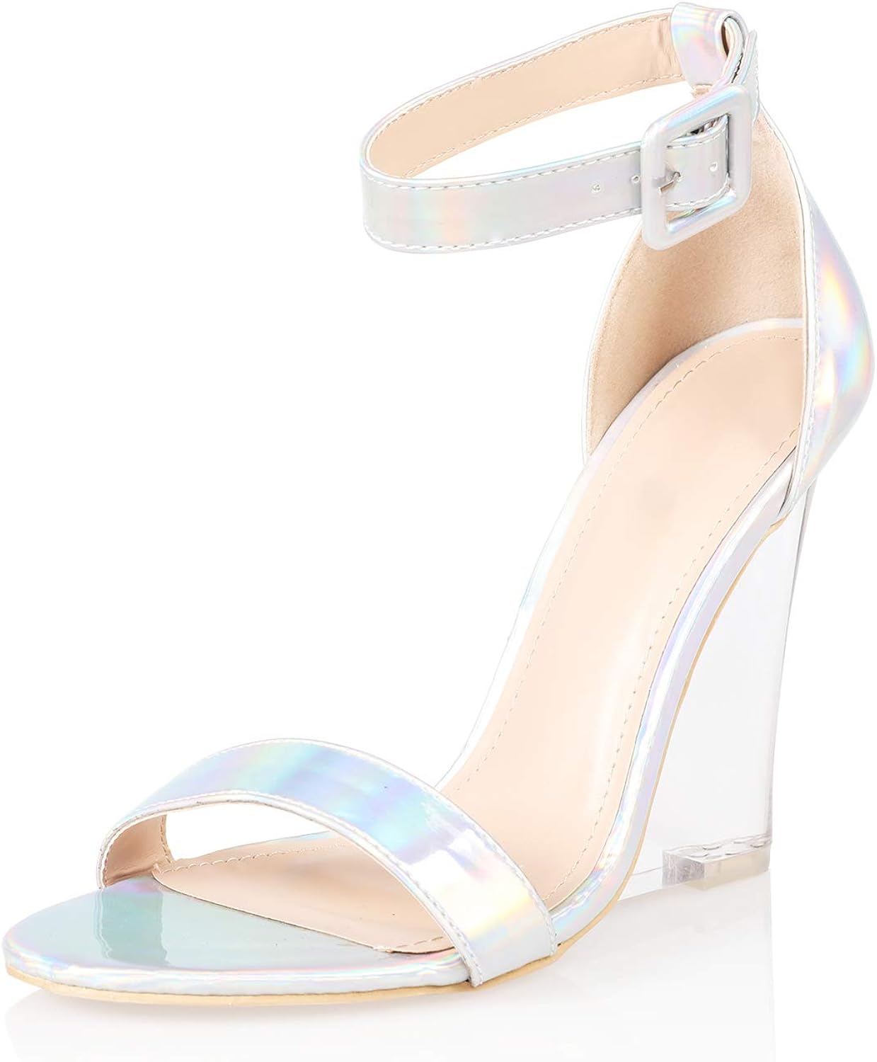 glass chunky heel