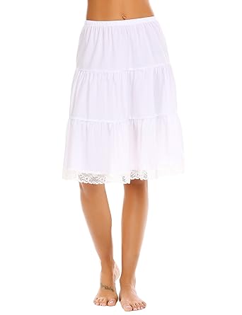 ADOME 1950 Petticoat Reifrock Vintage Retro Saumspitze Unterrock für Wedding Bridal Petticoat Rockabilly Kleid?Weiß/schwarz?