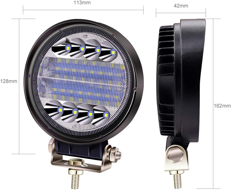 YnGia 2PCS Round 4.5 Inch LED Work Light Spot Flood Combo Beam - Image 5