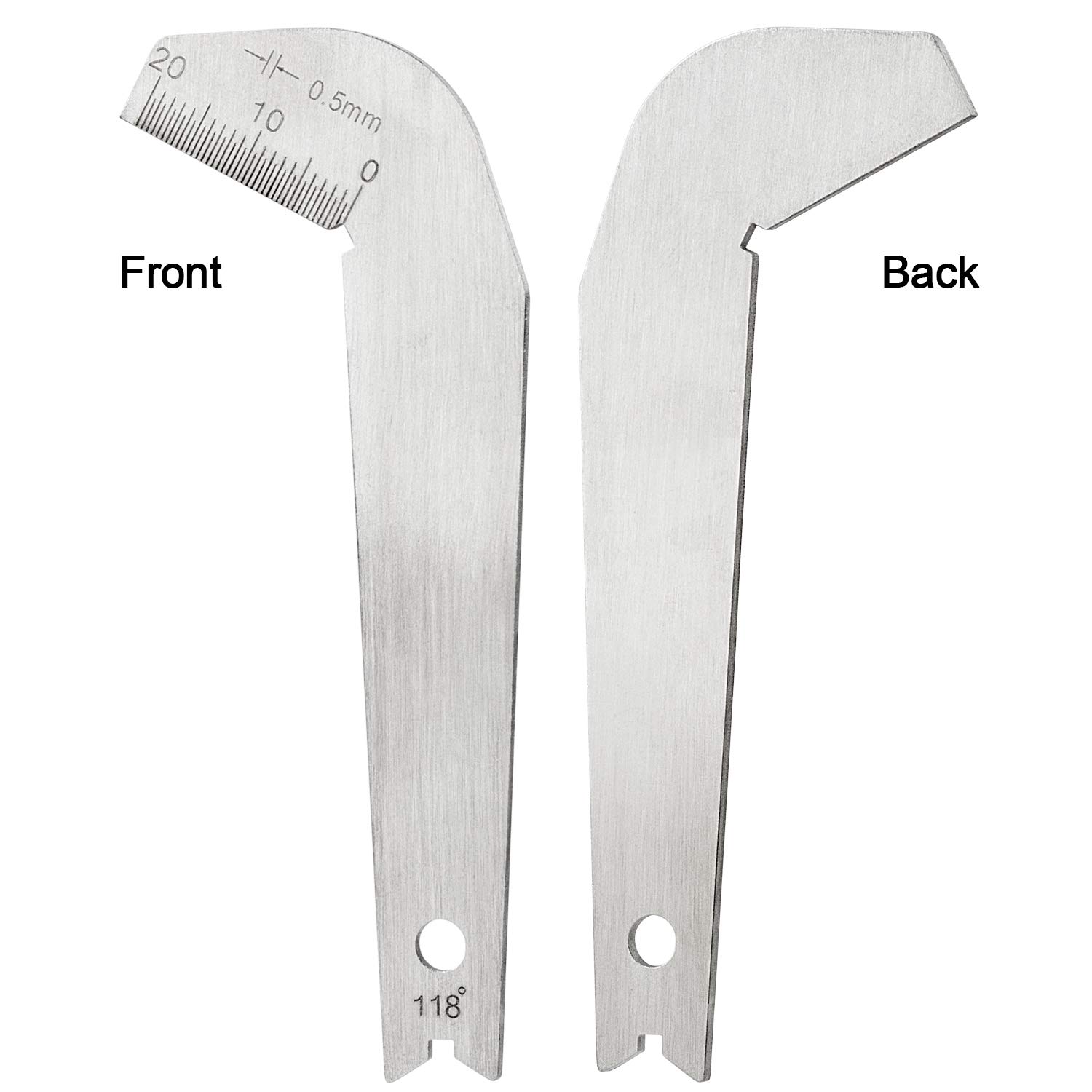 PAGOW 118 Degree Drill Bits Gauge, Twist Drill Angle Gauge Grinding