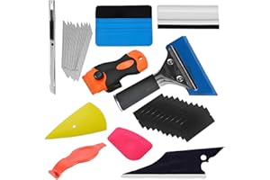 Ywdiml Car Window Tint Tools Kit, 11PCS Vehicle Glass Protective Vinyl Wrap Installing Set, Automotive Film Application Tool with Squeegee & Cutting Knife, Universal for Sedan, RV, SUV