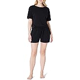 Amazon Essentials Women's Soft Cotton Blend Short Sleeve T-Shirt and Short Sleepwear Set