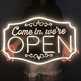 OPEN Signs for Business - Neon Sign for Business Ultra Bright LED, Warm White Neon OPEN Sign with ON/OFF Switch, Advertisment Board for Bars, Stores, Coffee Shop, Hotel, Window, Outdoor
