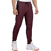 Little Donkey Andy Men's Lightweight Tapered Joggers, Quick-Dry Stretch Athletic Track Pants for Running, Gym, and Training