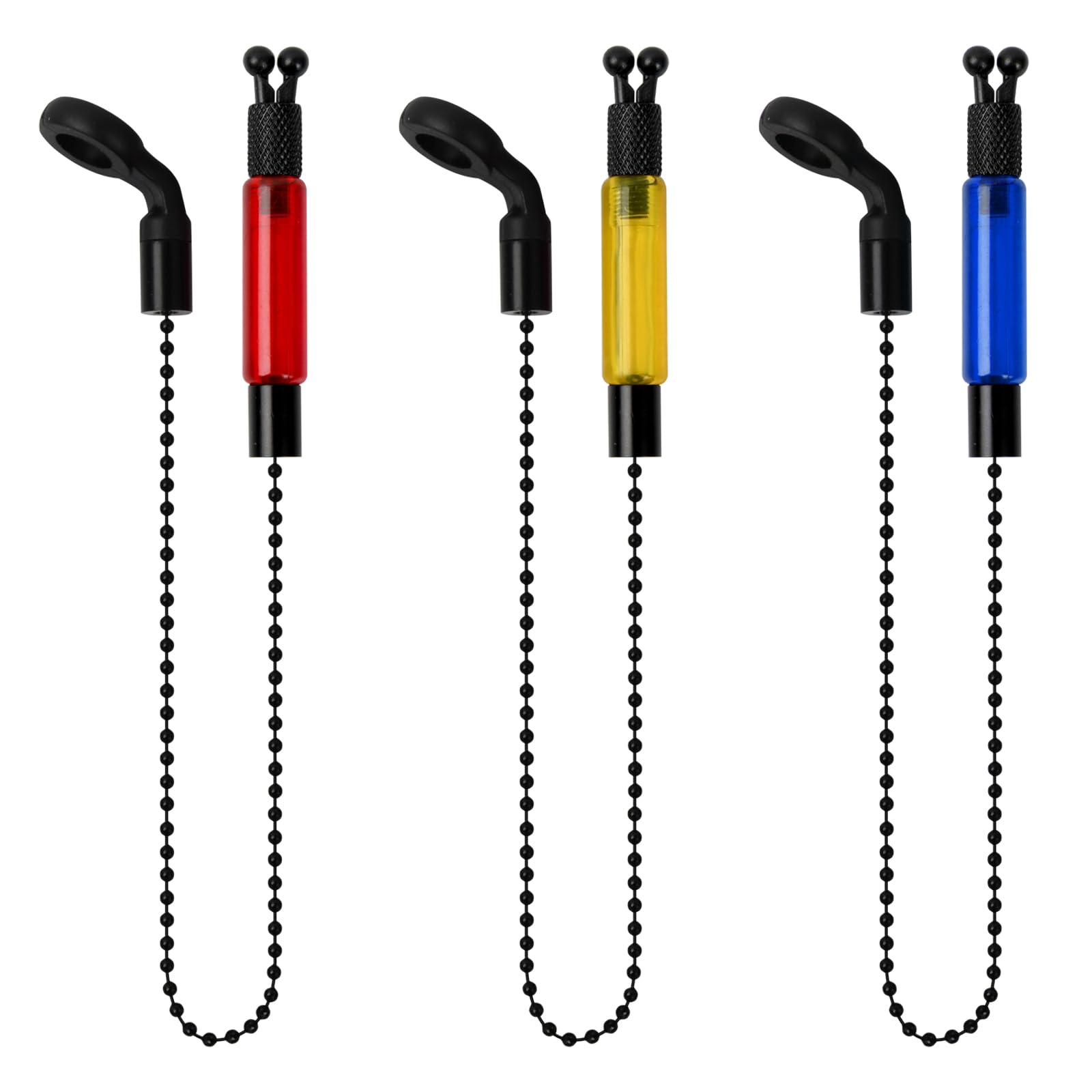 emperoch 3 Pcs Carp Fishing Bobbins - Bite Alarms Illuminated Indicators - Swingers Tackle Accessories for Night Fishing - Portable Hangers Alerter