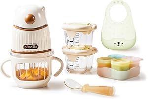 PLODON Baby Food Maker-Food Processor, Fruits, Vegetables, Meats, Potatoes, Avocados, Gift Package with A feeding spoon, A bi