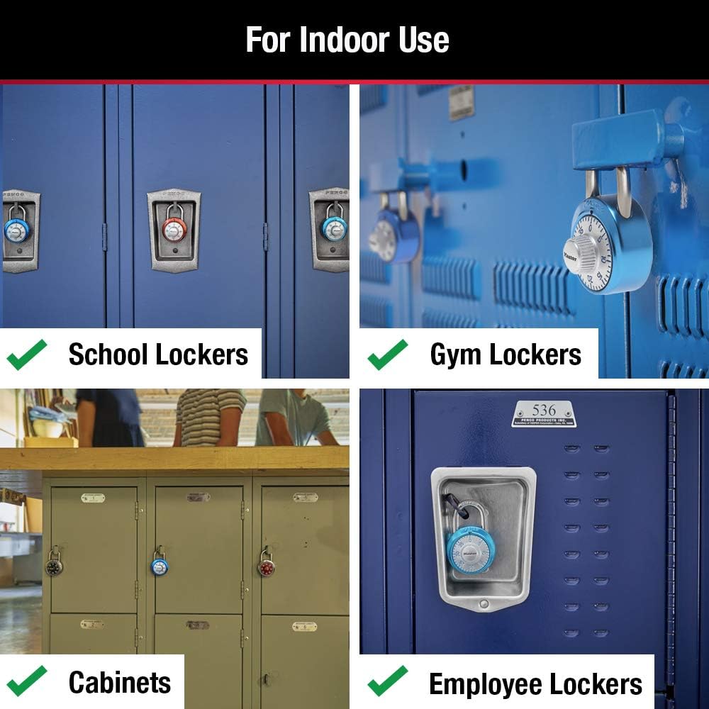 Master Lock 1561DLTBLU Locker Lock Combination Padlock, 1 Pack, Light Blue - Combination Padlocks - 