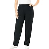 Roaman's Women's Plus Size Straight-Leg Soft Knit Pant
