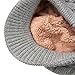 Womens Winter Beanie Hats Thick Warm Knitted Chunky Soft Slouchy Cap with Visor Brim,Grey