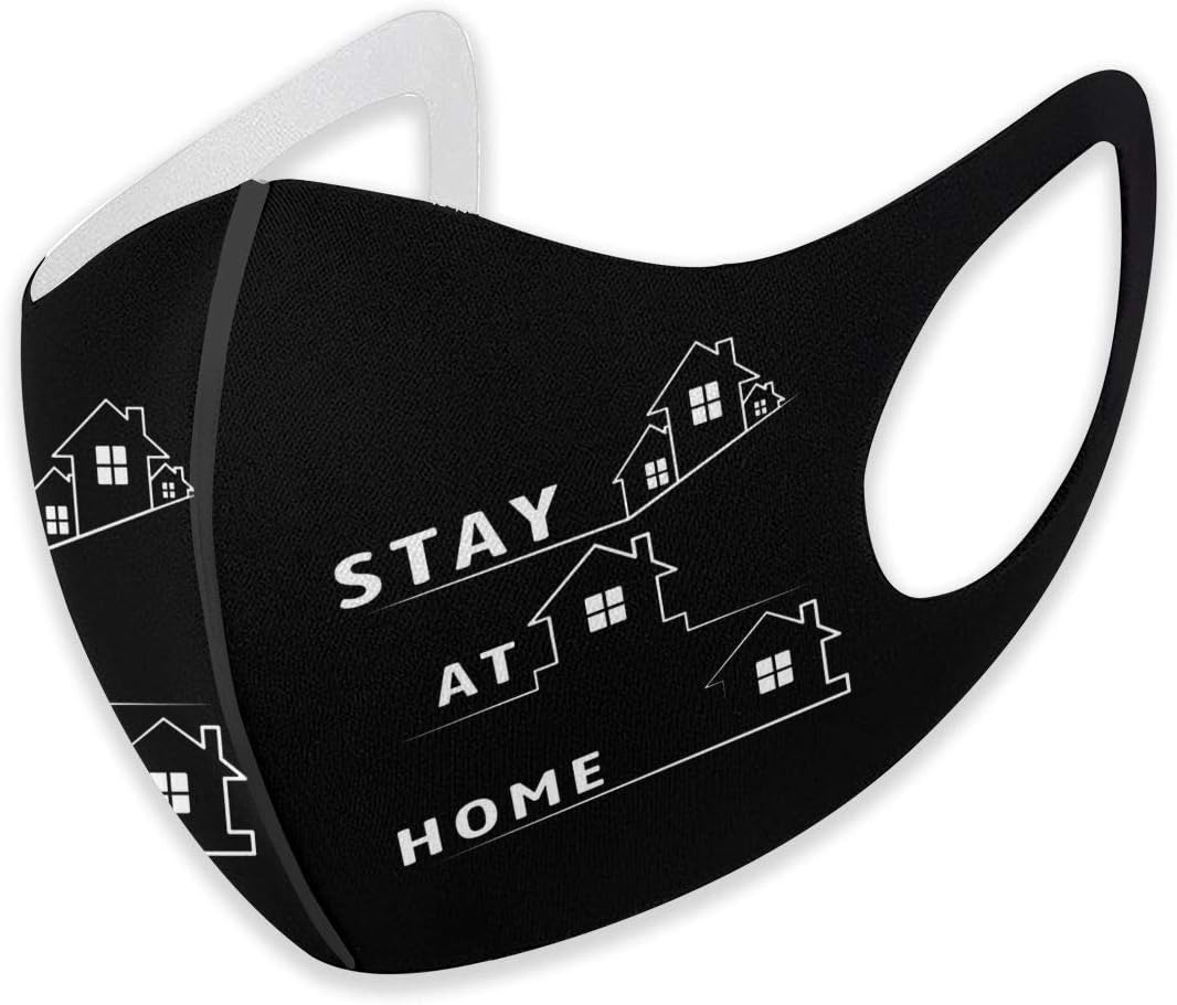 C-Ovid 19 Lets Stay at Home Unisex Washable Reusable Ma-sk Anti Dust Mouth Face Perfect for Stay Safely Face Ma-sk