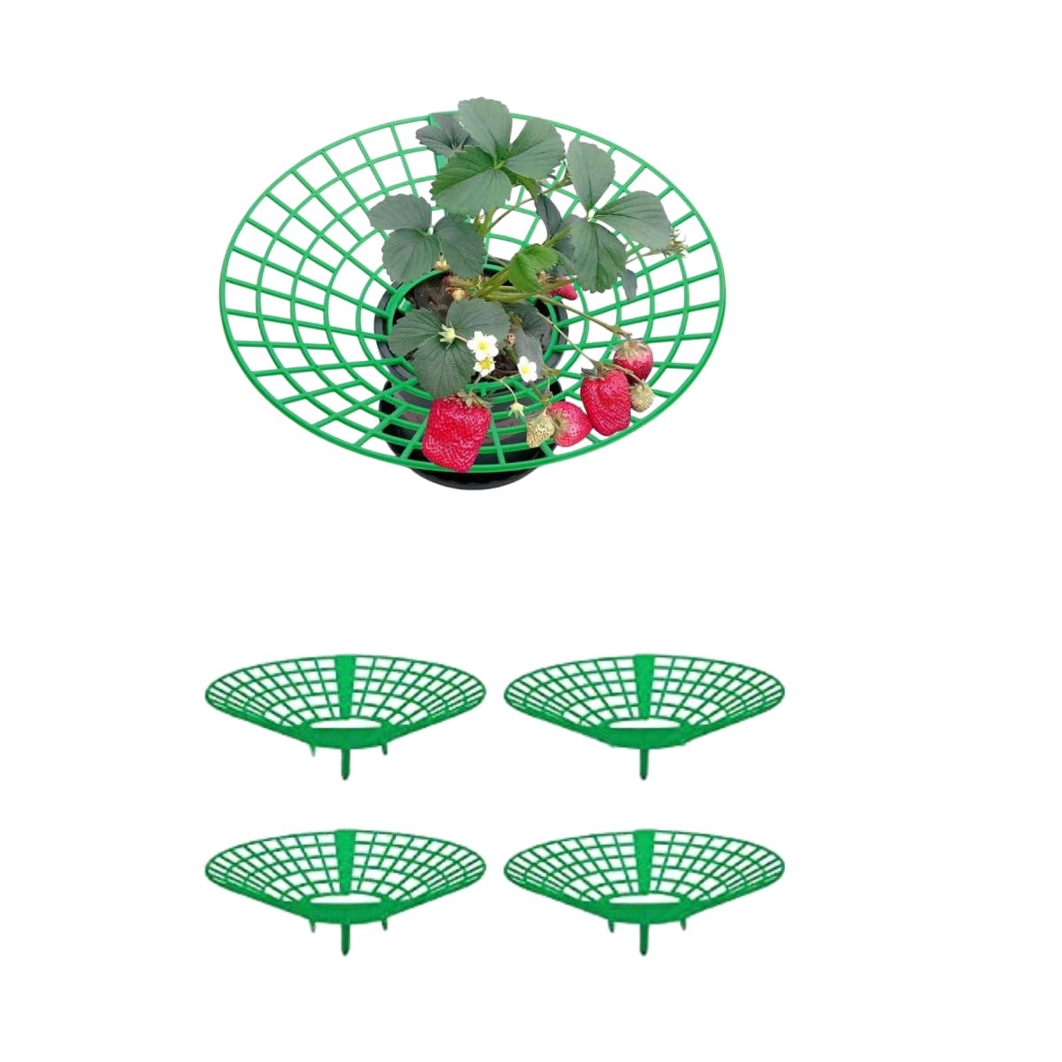 Wuyue Hua5 Pack Strawberry Plant Support Stand, Green Plastic, Garden Stakes, Plant Support Style, Multipurpose for Strawberries and Melons — image 1
